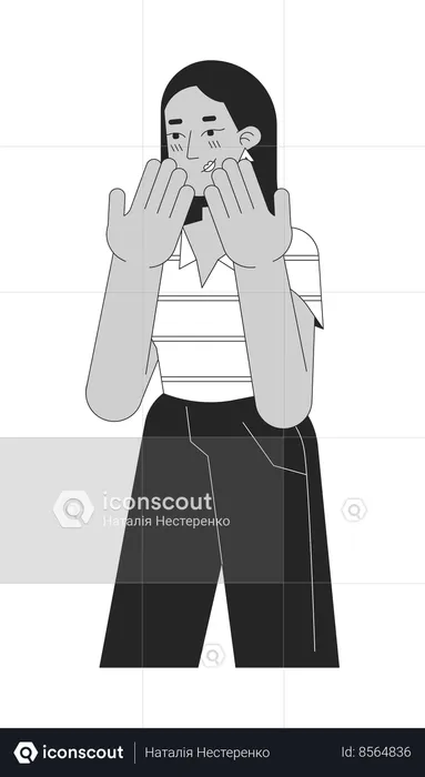 Embarrassed middle eastern young adult woman  Illustration