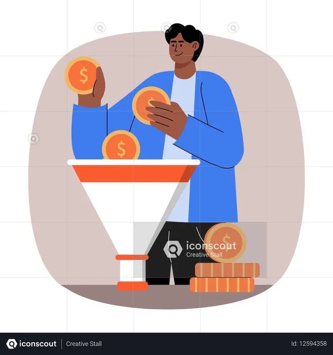 Embudo de ventas descifrado por el gerente  Ilustración