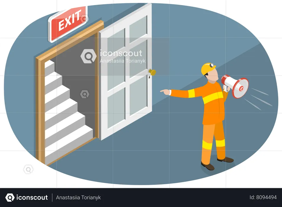 Emergency Evacuation Drill  Illustration