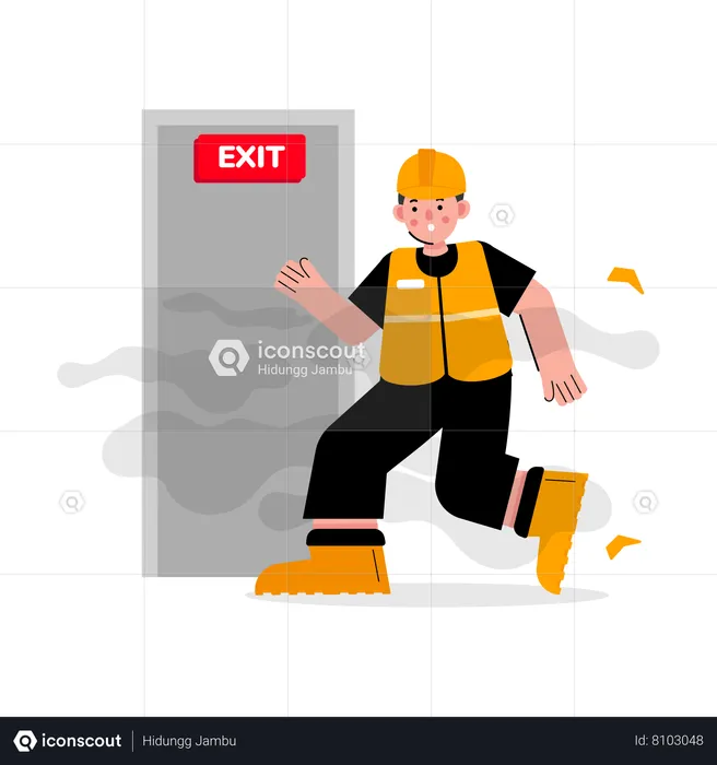 Emergency Fire Evacuation Door  Illustration