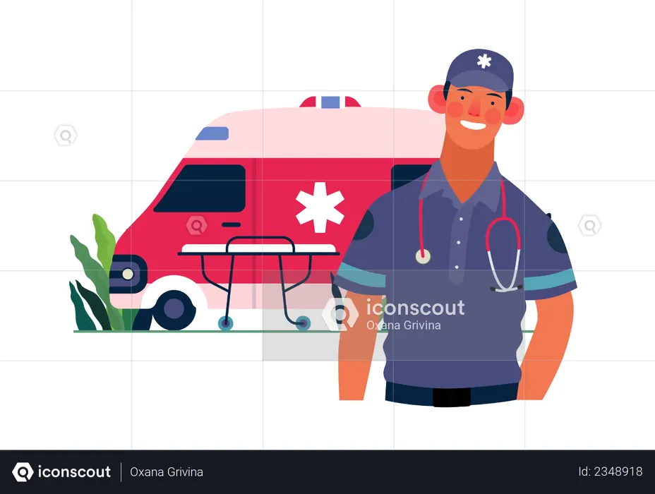 Emergency medical support  Illustration