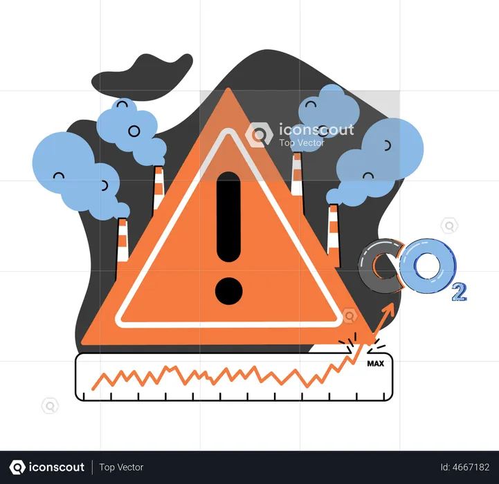 As emissões industriais afetam as mudanças no CO2  Ilustração