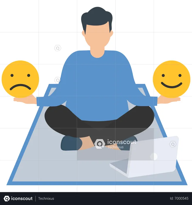 Emotion management between work stressed and happy lifestyles  Illustration