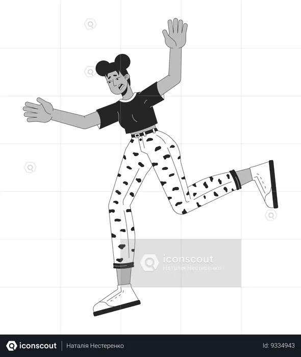 Emotional african american woman falling down  Illustration