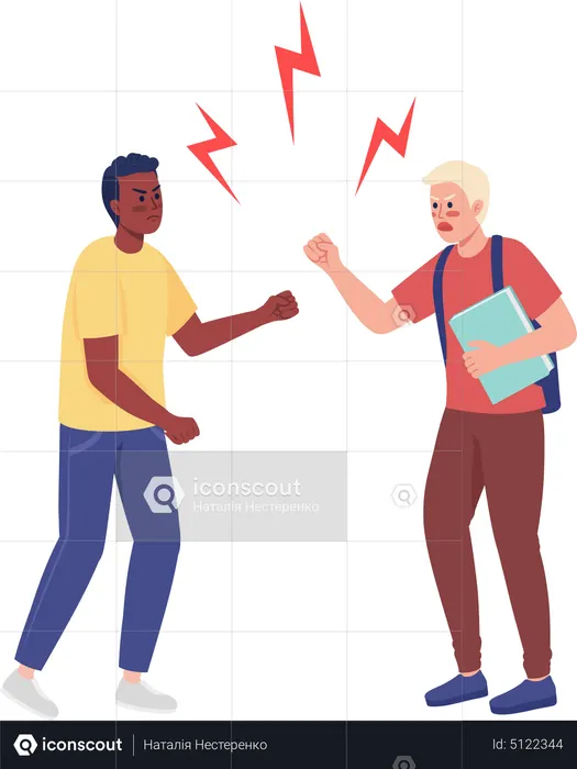 Emotional students conflict  Illustration