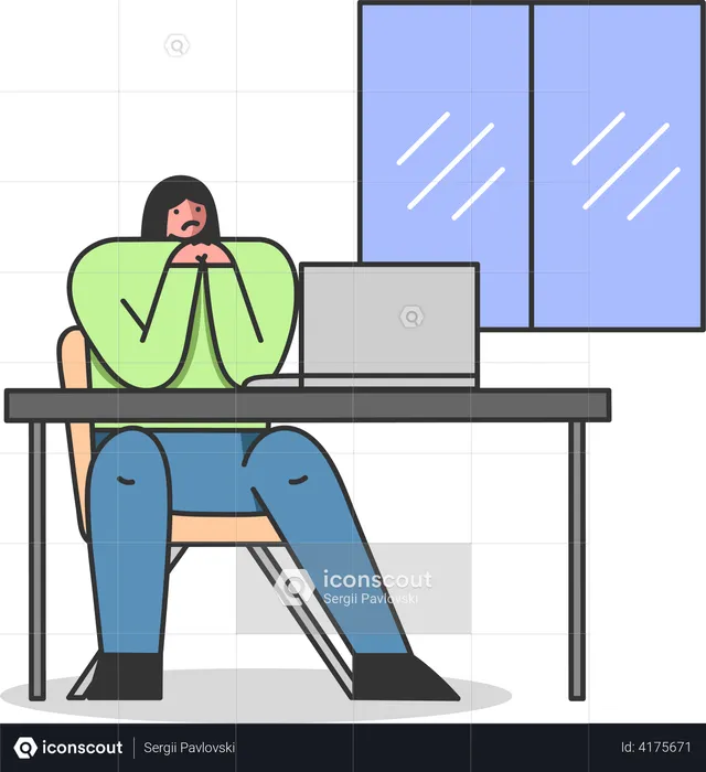 Emotionales Burnout bei einer Mitarbeiterin  Illustration