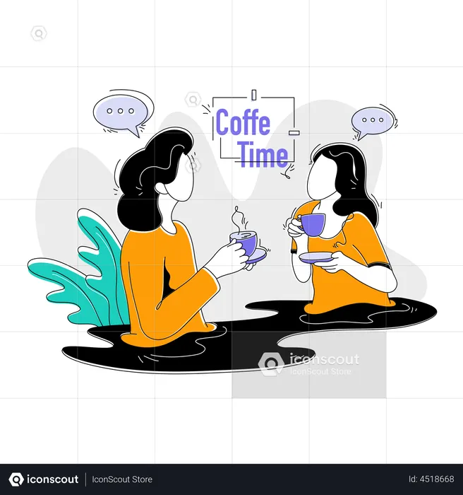 Empleada discutiendo durante la pausa para el café  Ilustración