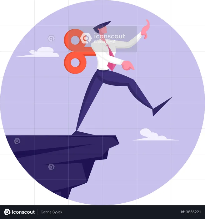 Empleado de negocios trabajando a ciegas  Ilustración