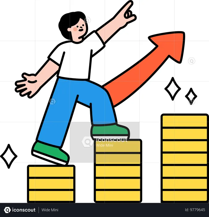 Empleado presenta datos monetarios en reunión  Ilustración