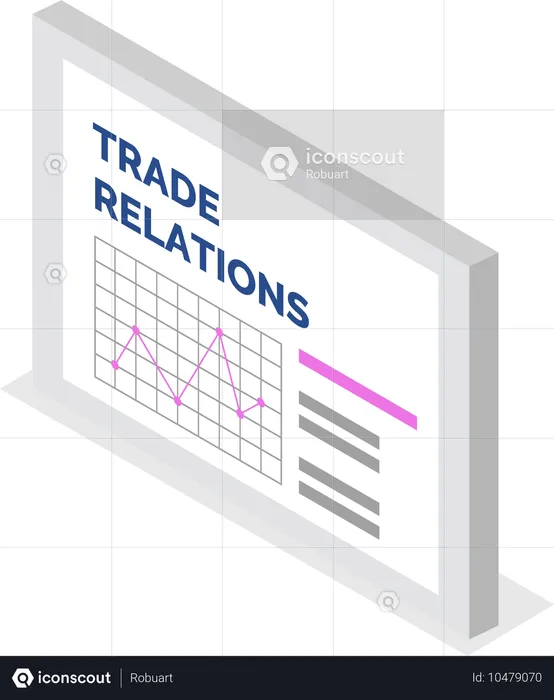 Empleados que visualizan datos de análisis de acciones comerciales  Ilustración