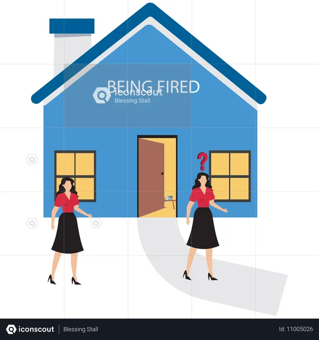 Un employé d'entreprise se fait licencier par son entreprise  Illustration