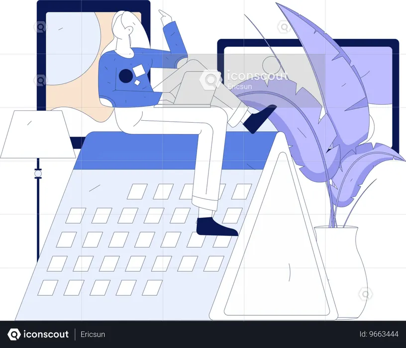 Employé effectuant du travail à distance  Illustration