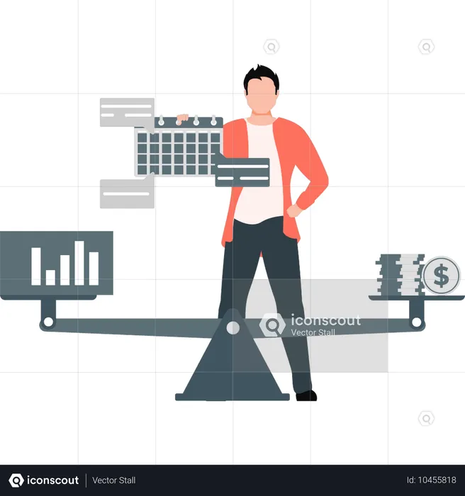 Employé présentant une échelle d'investissement  Illustration