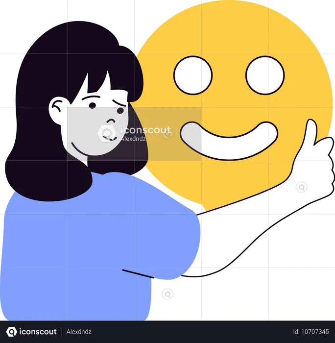 Un employé montre un smiley  Illustration