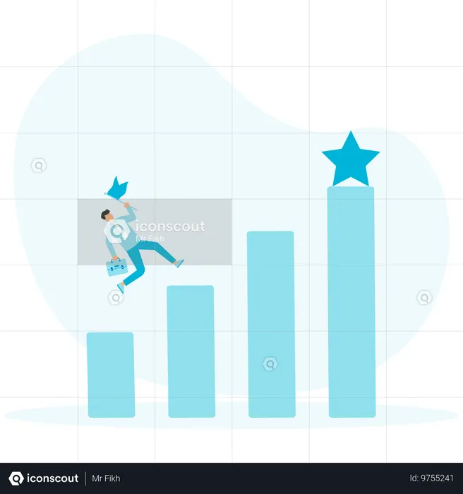 Employee achieving high results  Illustration