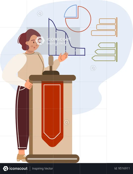 Employee analysis business graph  Illustration