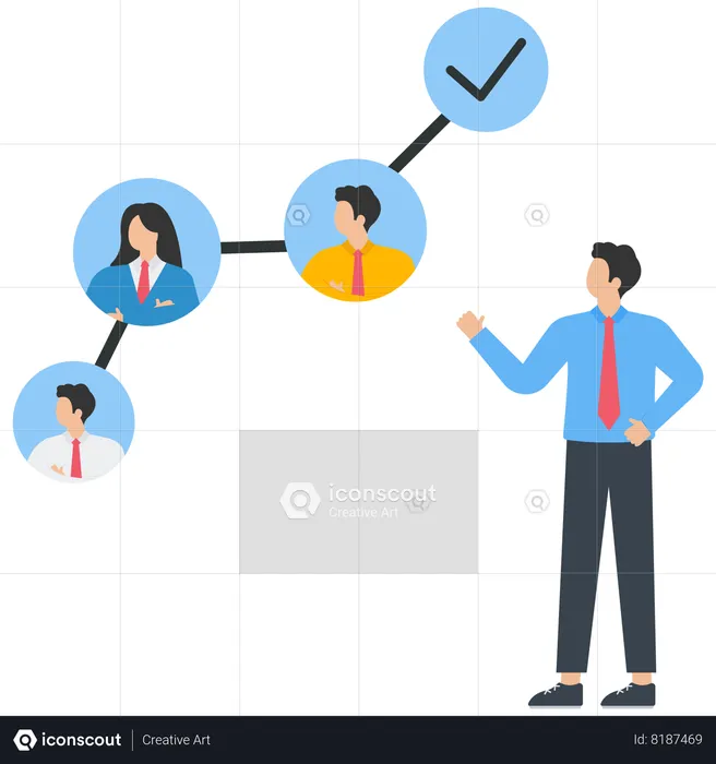 Employee analytic comparison with efficiency report  Illustration