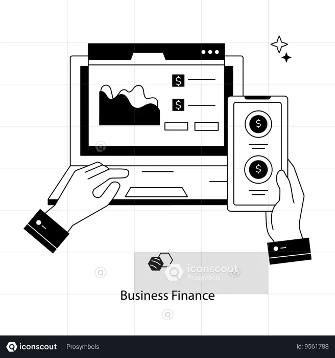 Employee Analyzing Business Finances  Illustration