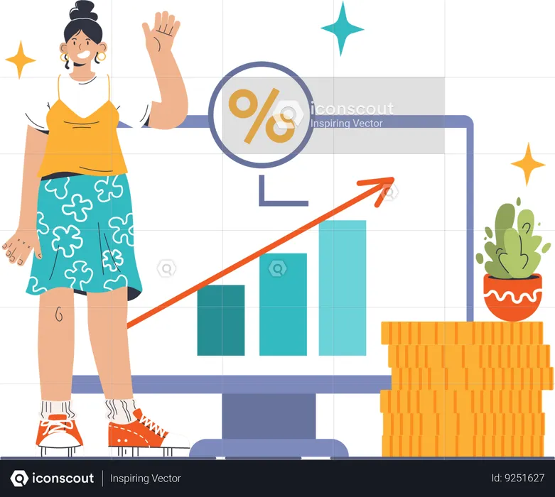 Employee analyzing tax report  Illustration