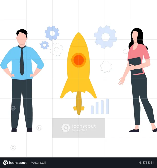 Employee are working on startup management  Illustration