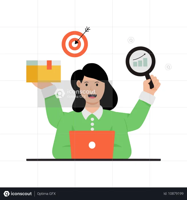 Employee becomes Multitasking Worker  Illustration