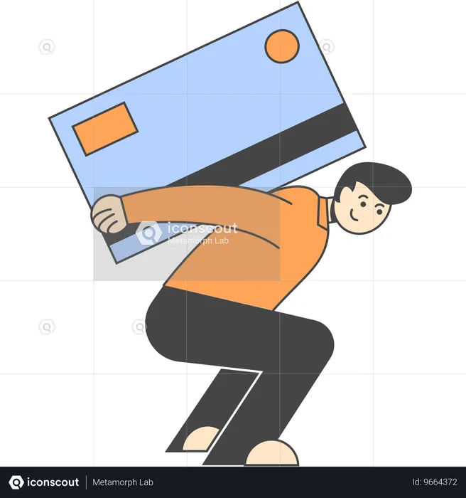 Employee burdened with credit card bill  Illustration