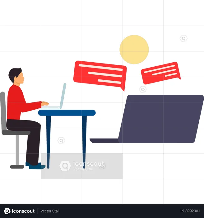 Employee chats in office  Illustration