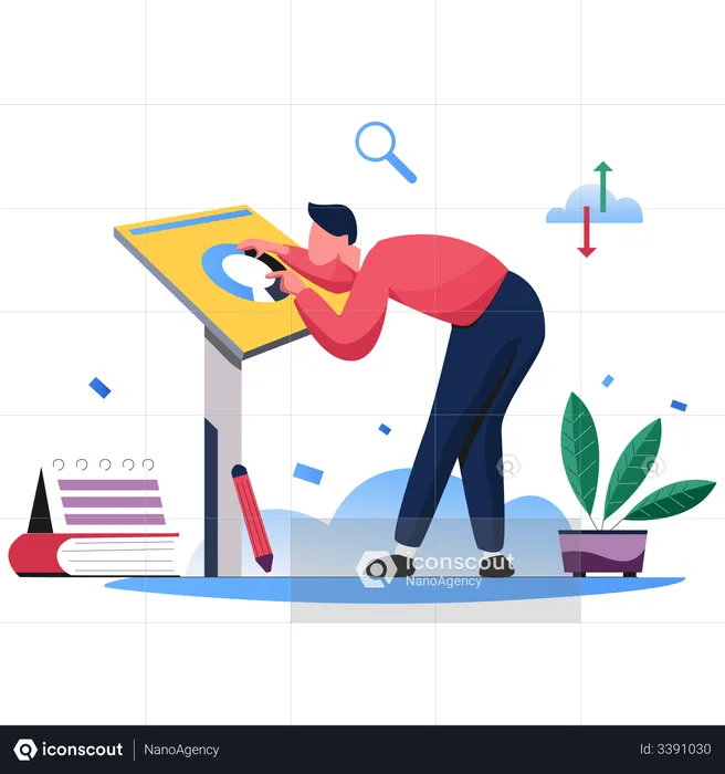Employee Creating Business Strategy  Illustration