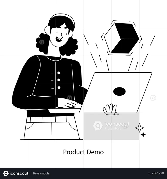 Employee Demonstrating New Product  Illustration