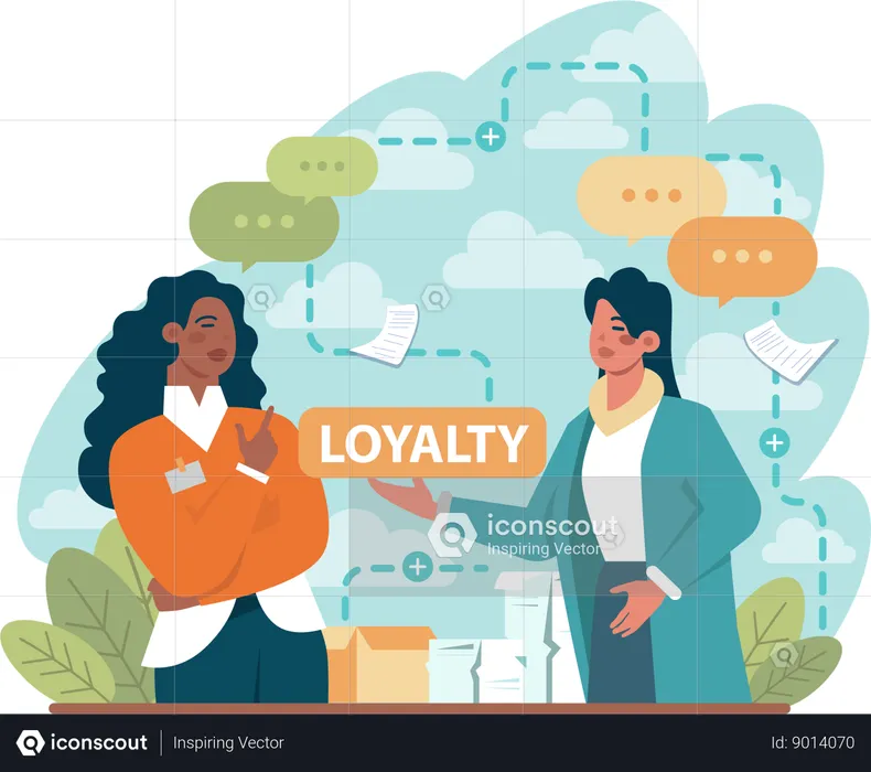 Employee discuss about loyalty  Illustration