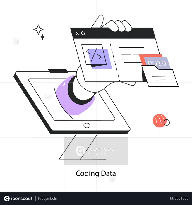 Employee Doing Application Coding  Illustration