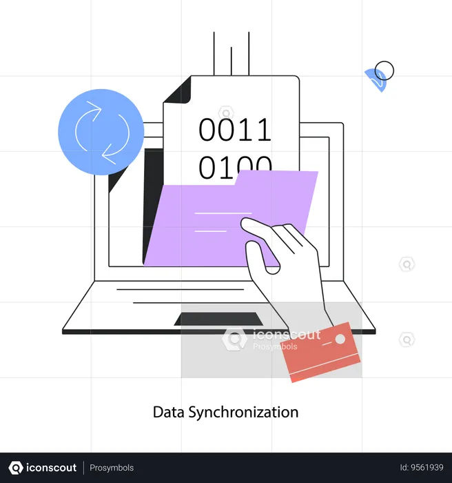 Employee Doing Data Synchronization  Illustration