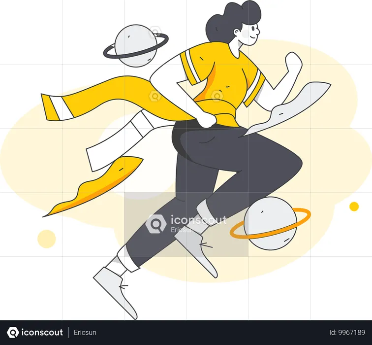 Employee doing fast running  Illustration