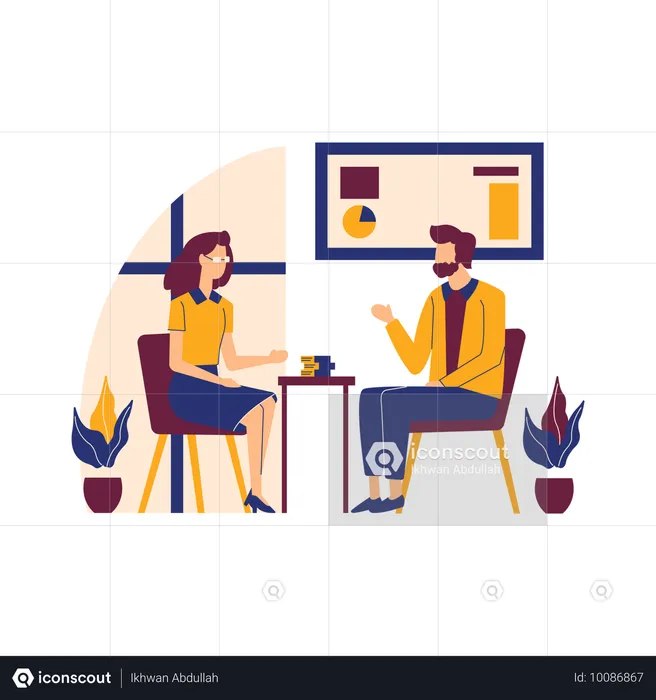 Employee doing Group Meeting  Illustration