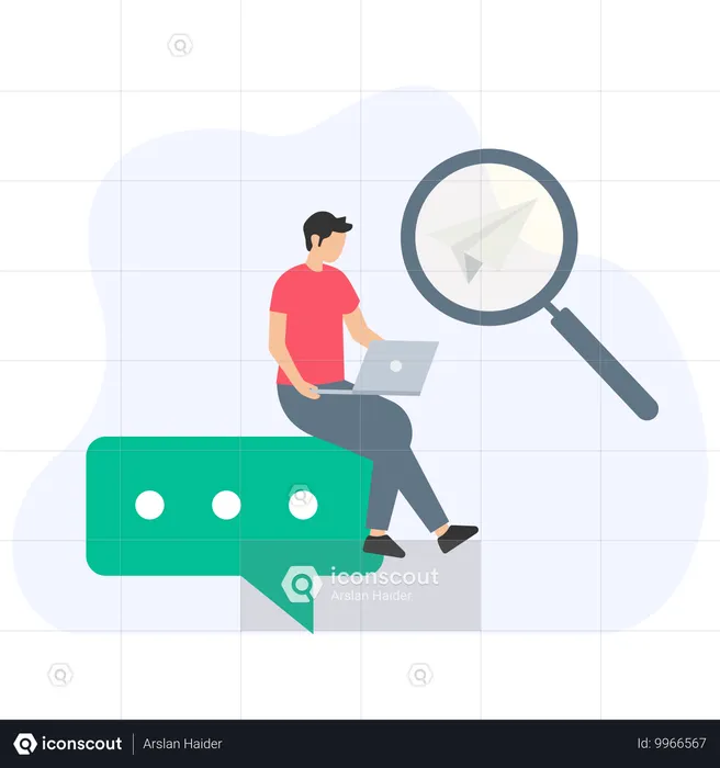 Employee doing Market Direction  Illustration