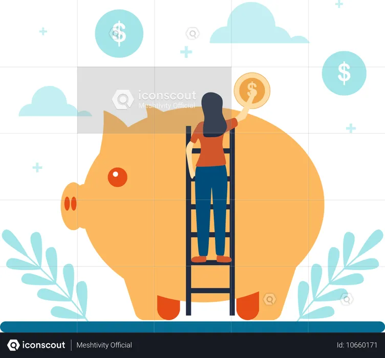 Employee doing Money Management  Illustration