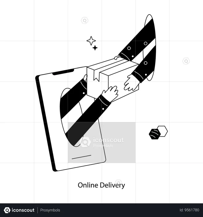 Employee Doing Online Delivery  Illustration