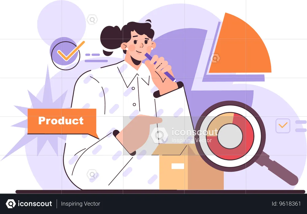 Employee doing product management  Illustration