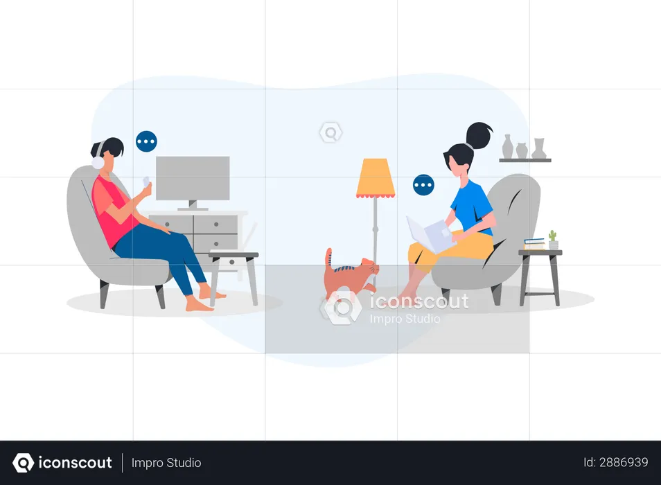 Employee doing Remote Work  Illustration