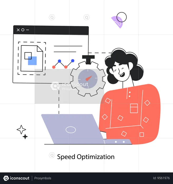 Employee Doing Speed Optimization  Illustration