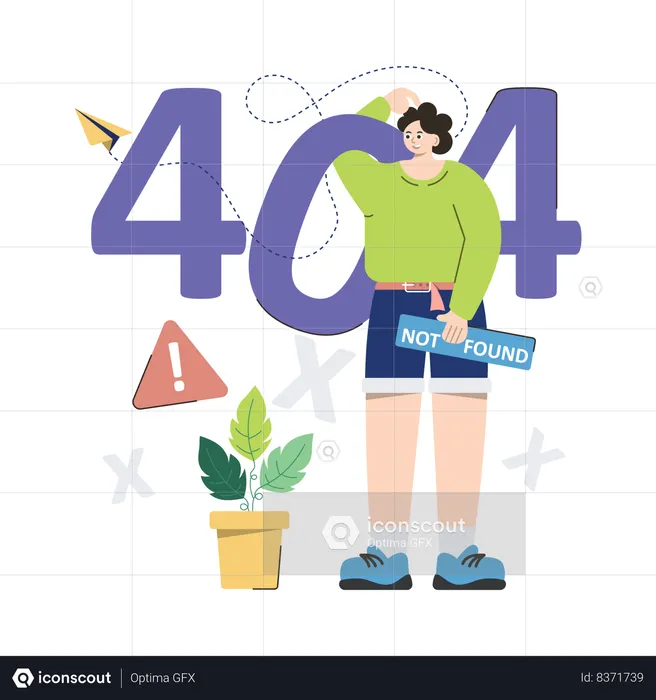 Employee encountering 404 Error  Illustration