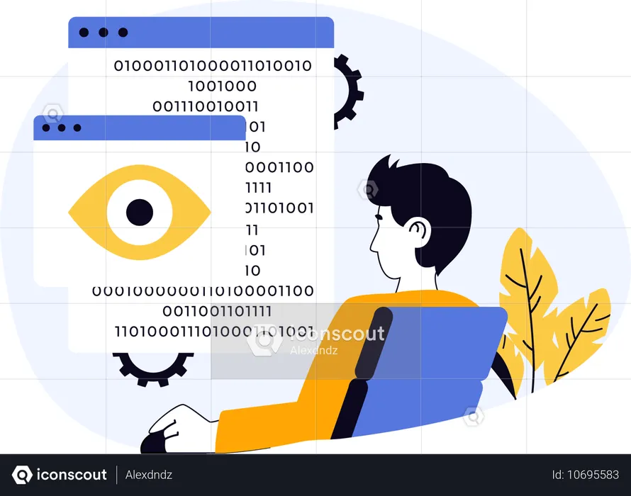 Employee encrypts text messages sent online  Illustration