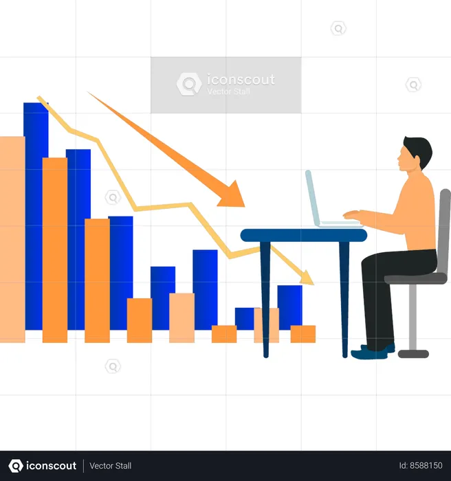 Employee faces crisis  Illustration