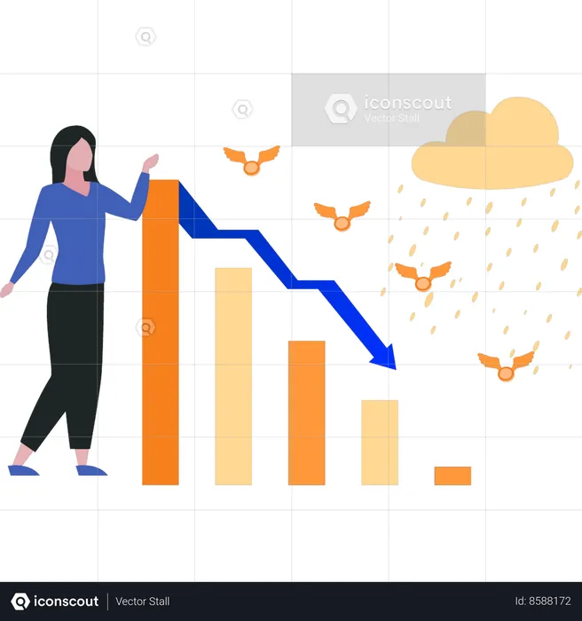 Employee faces market recession  Illustration