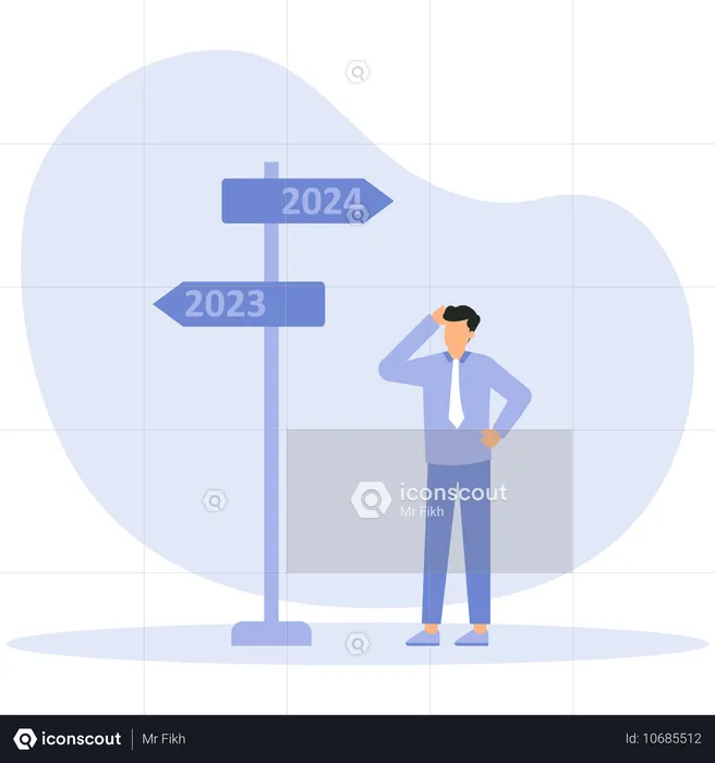 Employee facing and Moving towards 2024  Illustration