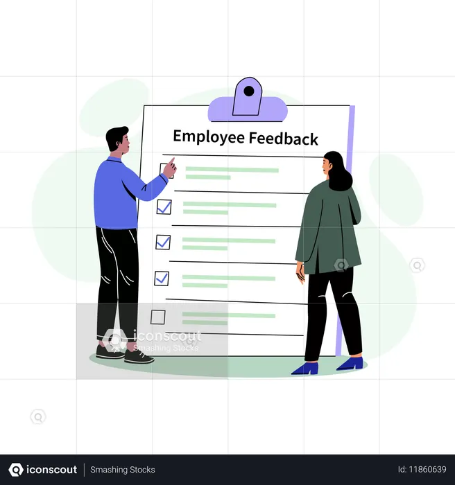 Employee feedback viewed by team  Illustration