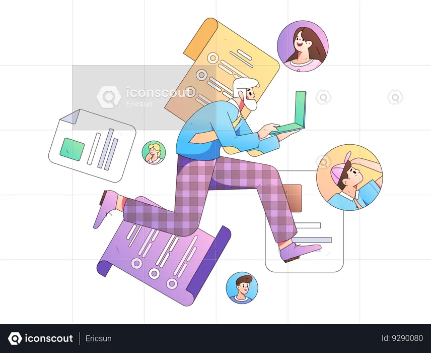 Employee fills up web based form  Illustration