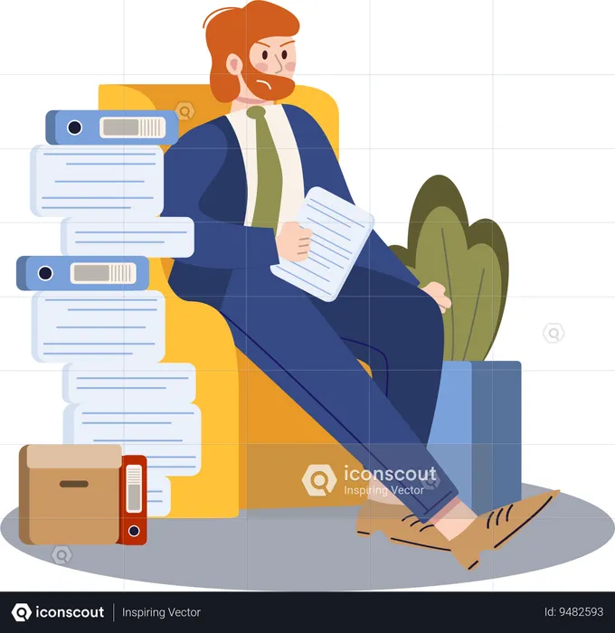 Employee frustrated with overload  Illustration