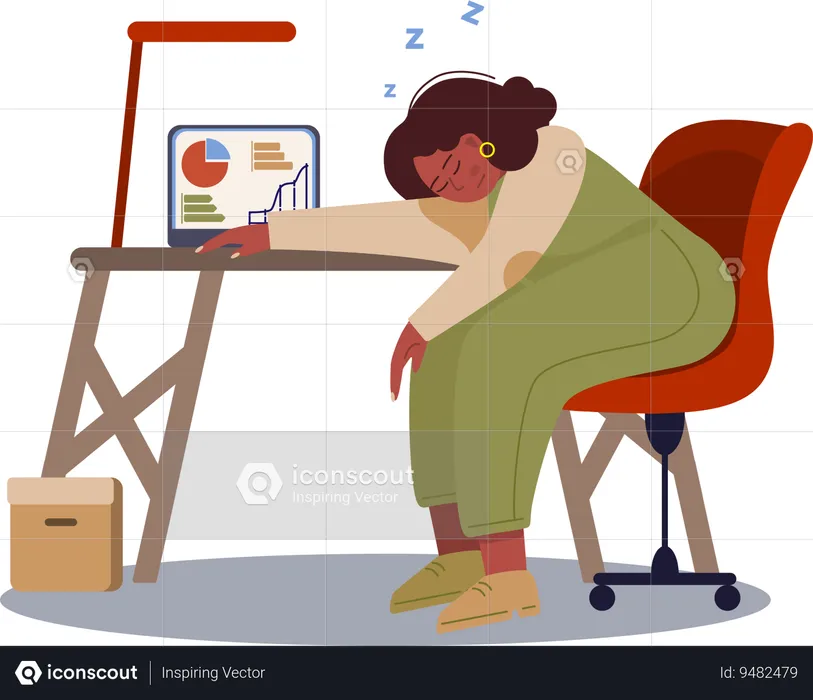 Employee gets stressed with overburdened work  Illustration