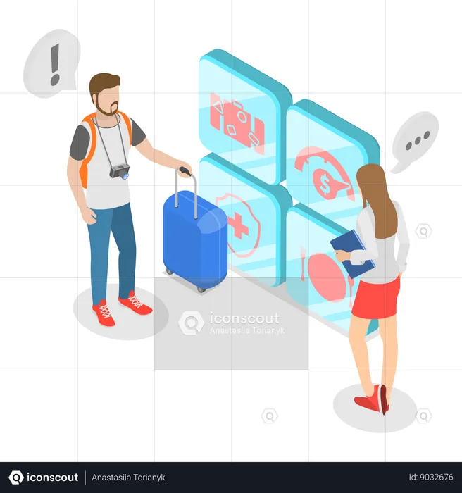 Employee getting benefits while travelling  Illustration